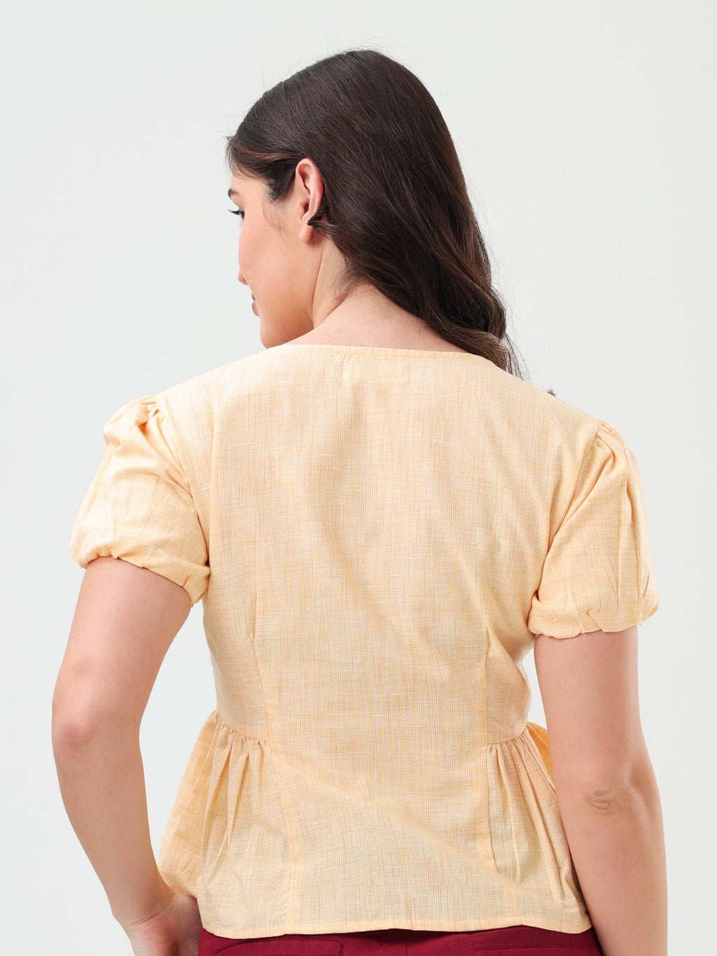 Sunshine Button-Down Peplum Top