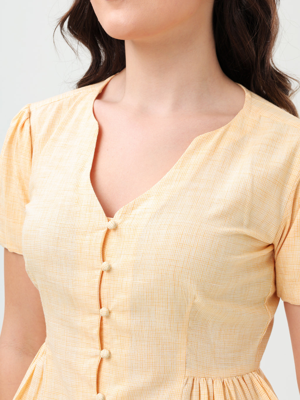 Sunshine Button-Down Peplum Top