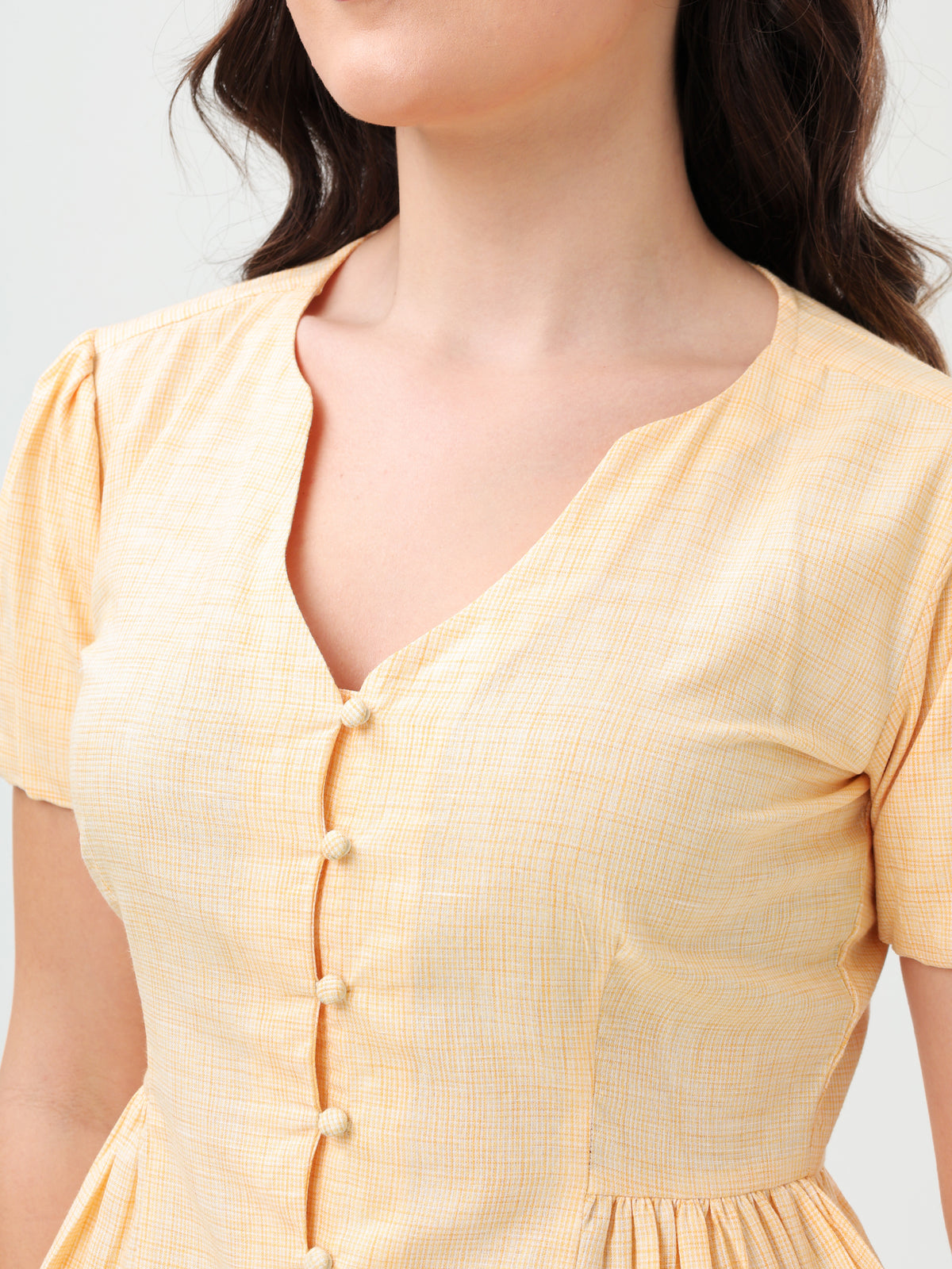 Sunshine Button-Down Peplum Top